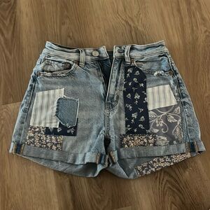 American Eagle patchwork denim shorts, 00